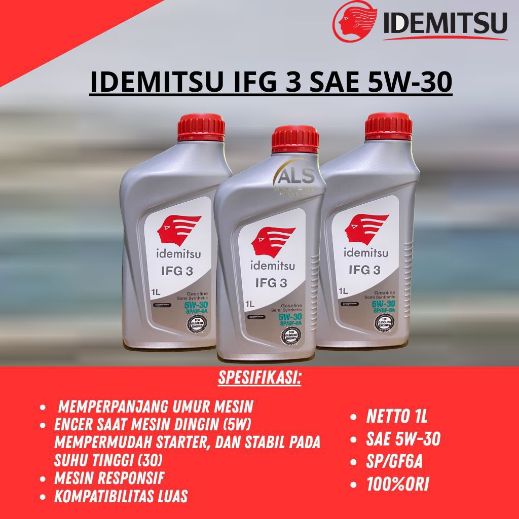 Idemitsu IFG3 sae 5W-30 1L / oli mesin idemitsu 5w-30/ oli mesin mobil idemitsu synthetic