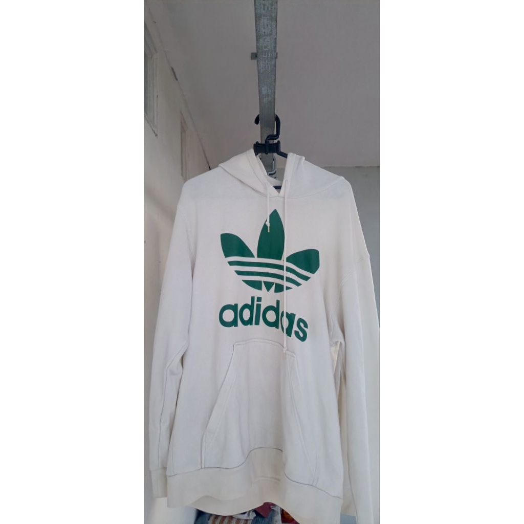 hoodie adidas green big logo depan belakang