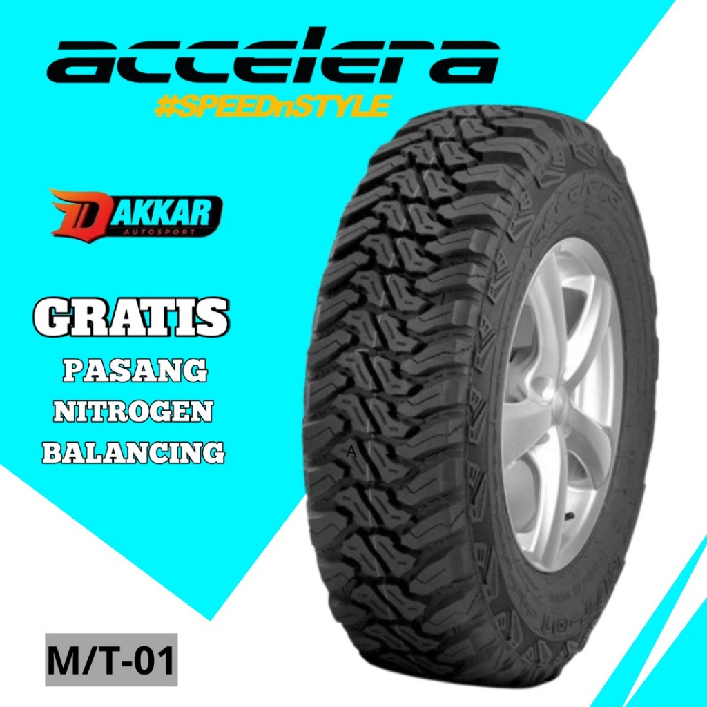 Ban Mobil Ukuran 165 80 Ring 13 Merk Accelera Tipe M/T-01 Tubeless Ban (Mud Terrain / Off-Road)