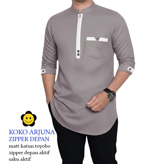 Koko Arjuna - CTN - Ukuran S-3XL - Matt Katun Toyobo - Baju Koko atasan Pria