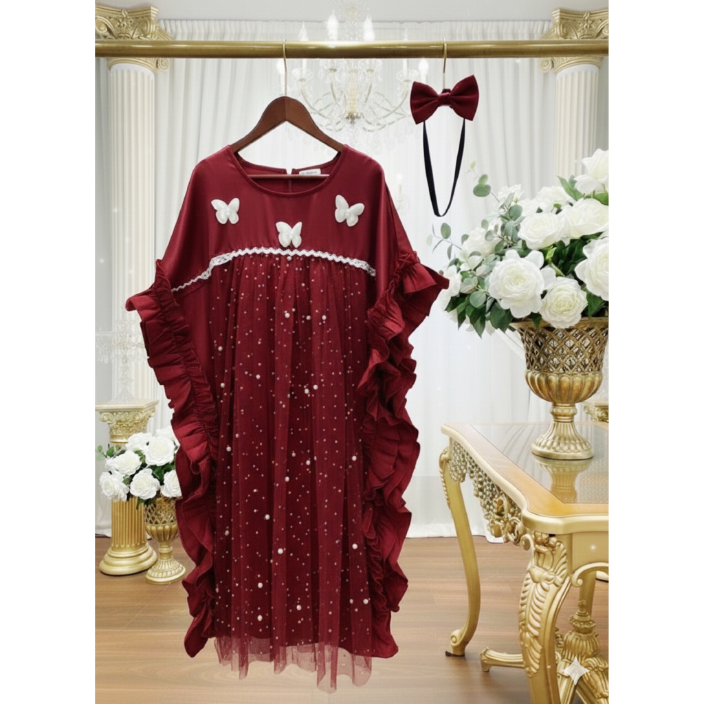 Kaftan Anak Alina Baju Muslim Dress Pesta