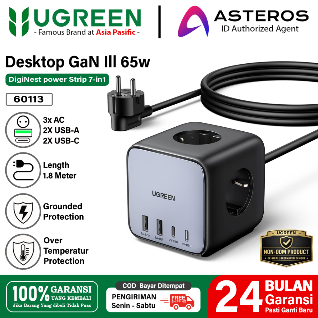 UGREEN Desktop Charger GaN 65W DigiNest Power Socket USB Type C Charging Station