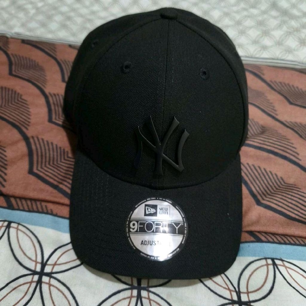 New Era 9Forty  Metal New York Yankees Logo Black Hitam / Topi Original