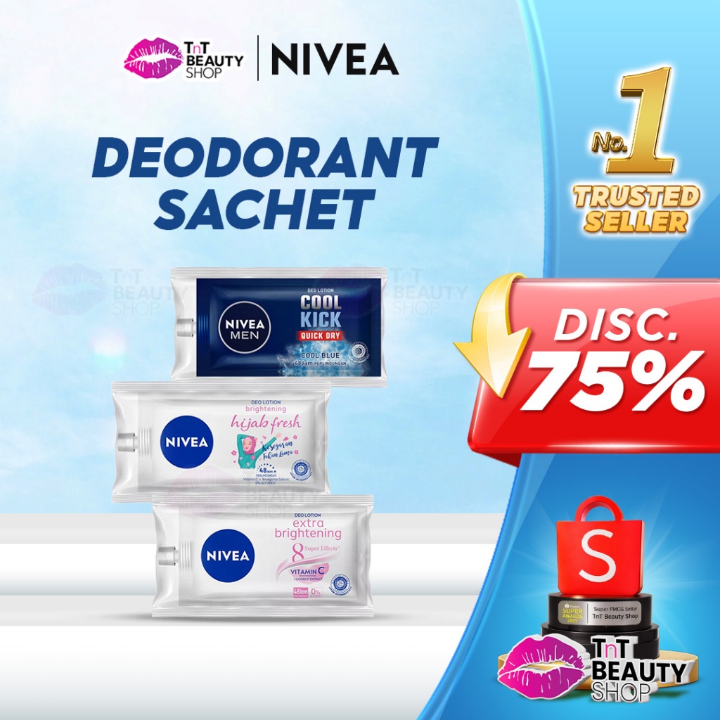 Deodorant Sachet Nivea Men Ice Cool | Hijab Fresh | Extra Brightening | 9ml | TnT Beauty Shop