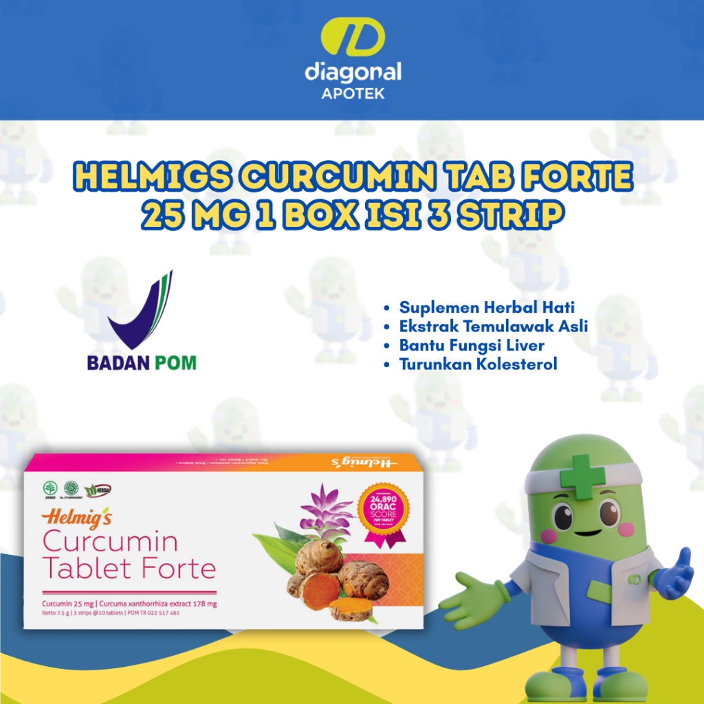 HELMIG'S CURCUMIN TABLET FORTE 25 MG 1 BOX 3 STRIP