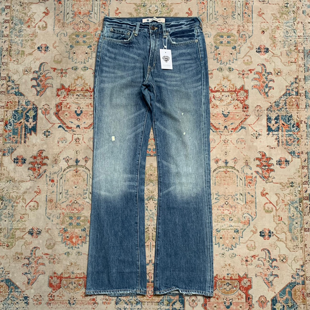 Vtg Gap Blue Washed Jeans Slim Boot Fit BL912
