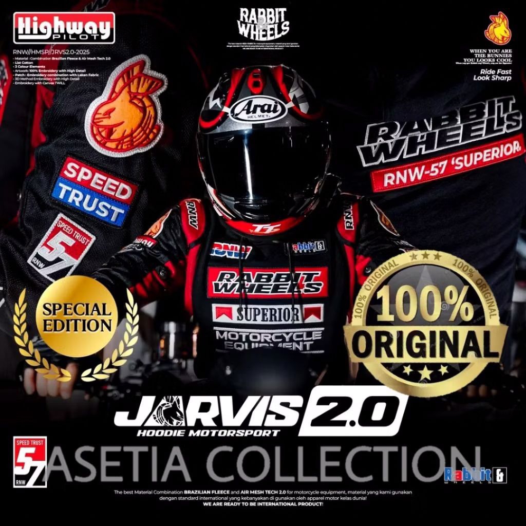 HOODIE RABBIT AND WHEELS JARVIS V2 | INCLUDE PROTECTOR | NEW | ORIGINAL RNW