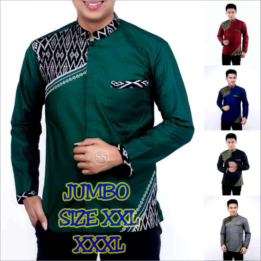 Baju Koko Jumbo XXL Kombinasi Bordir