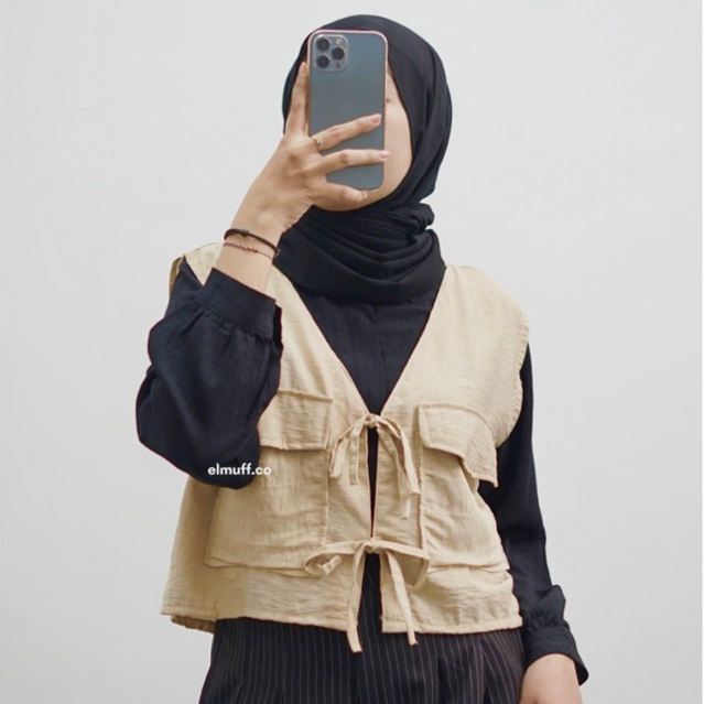 ELMUFF/ Atasan Vest Wanita/ Rompi Outer Wanita/ Fella Vest