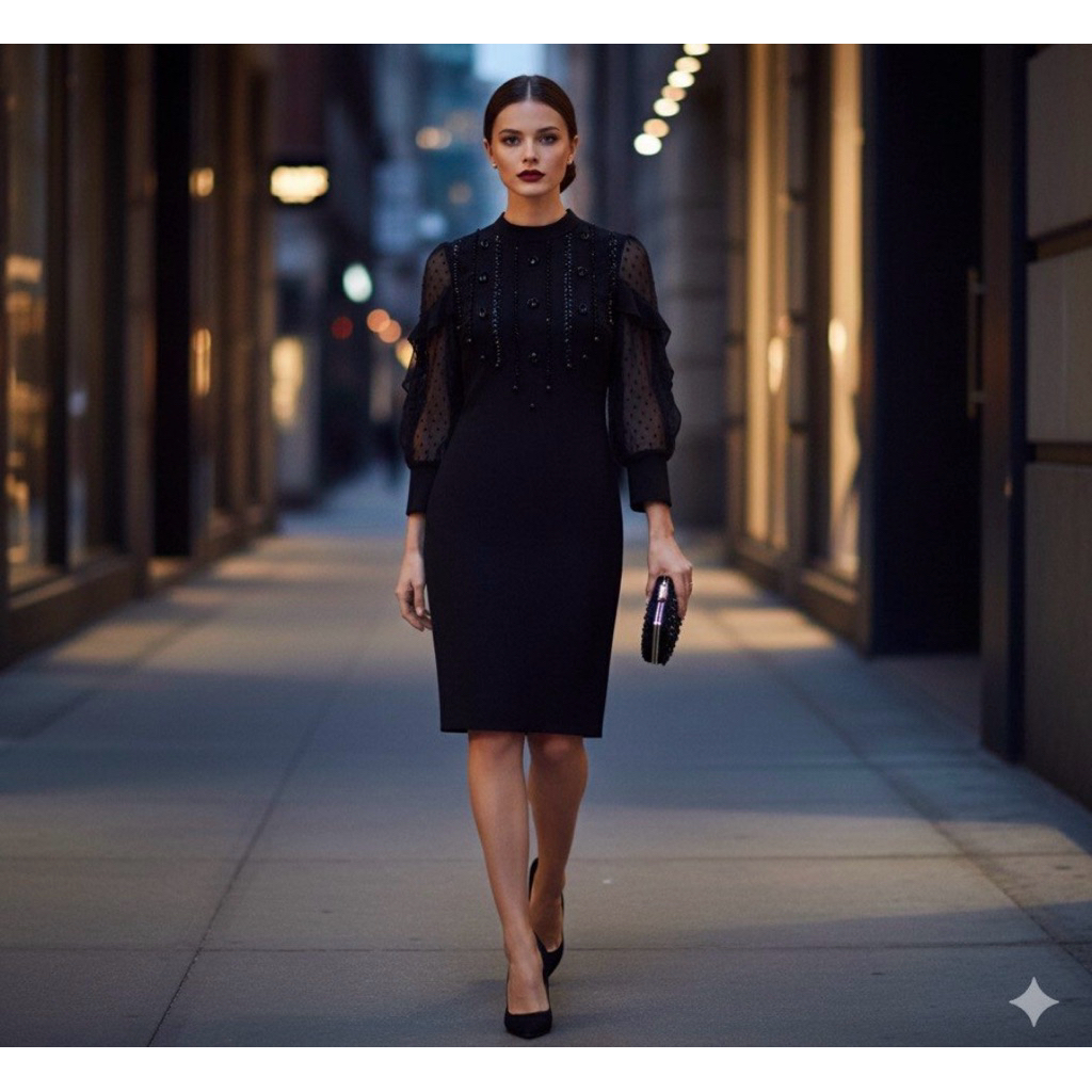 Black Dress / Black Dress Pendek / Dress Mini Hitam / Gaun Pesta