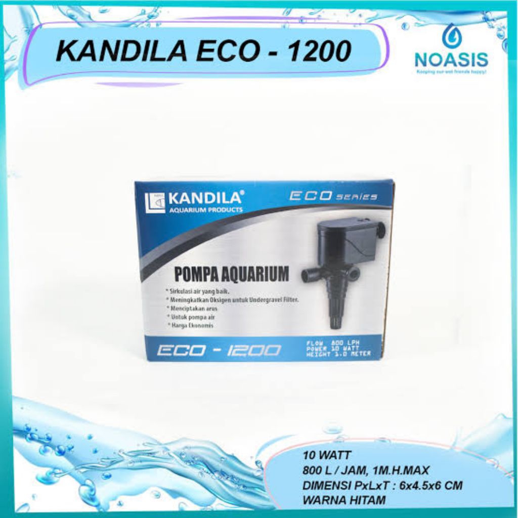 Power Head Pompa Filter Air Aquarium Internal Celup Submersible 10Watt Kandila KD Eco 800L/H 800 Lit