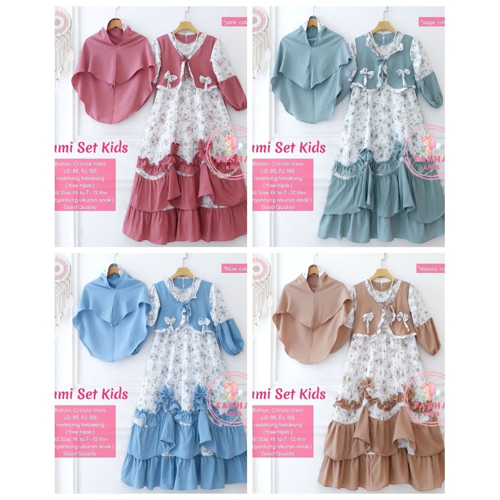 Gamis anak set|Arumi set kids|