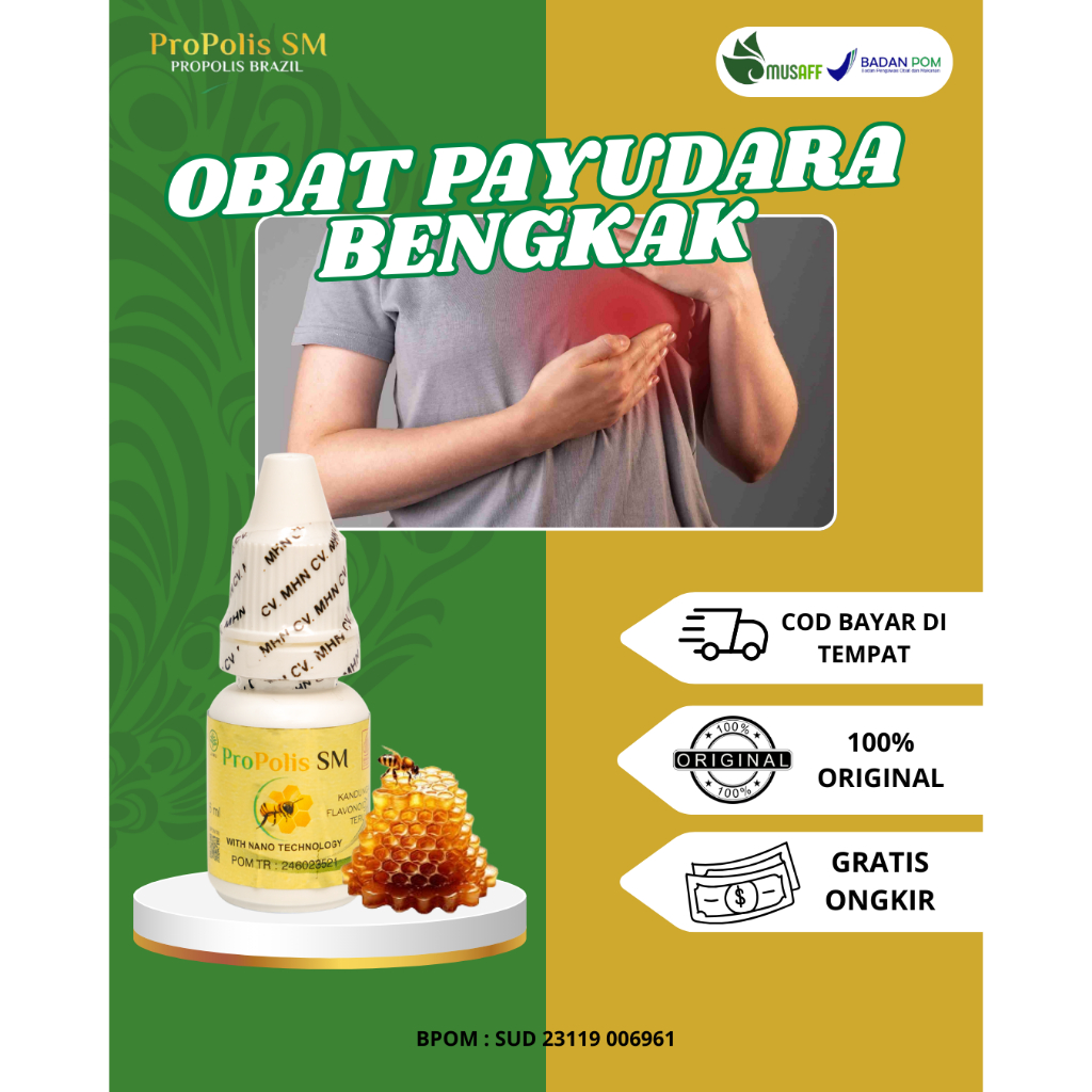 Obat Gatal Payudara, Obat Puting Lecet, Obat Payudara Bengkak, Obat Payudara Sakit Propolis SM