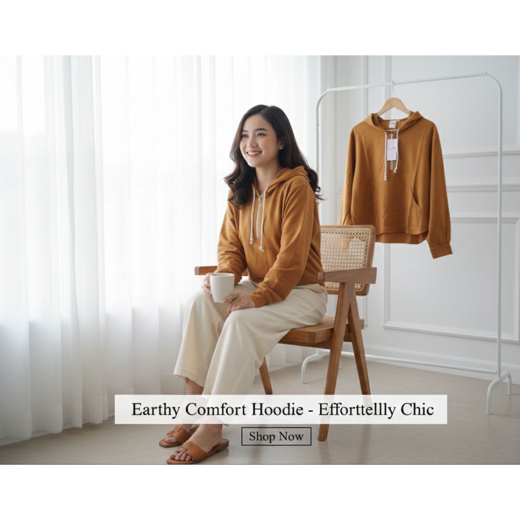 Hoodie ritsleting Mustard