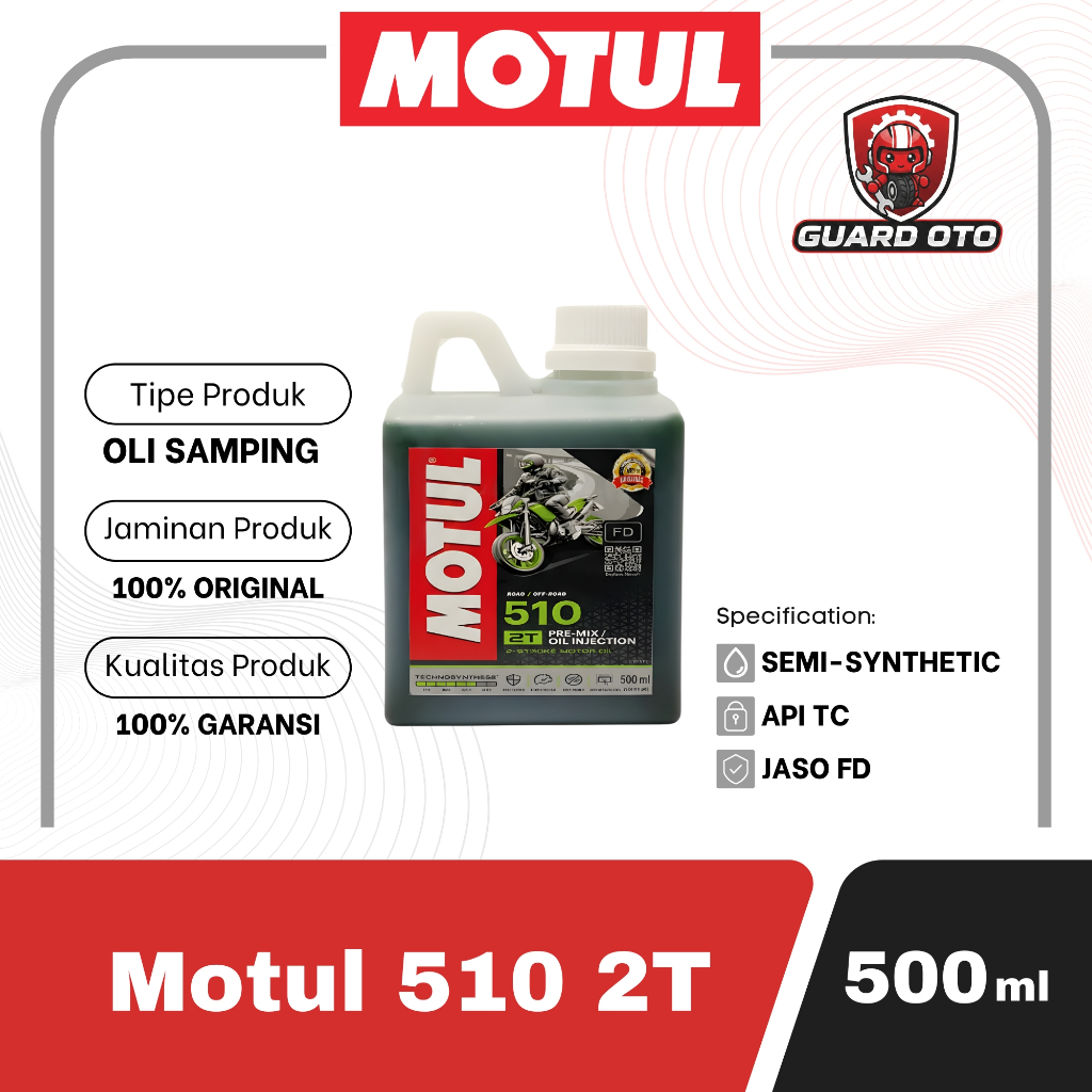 Repack Oli Samping - MOTUL 510 2T 500ml Semi Synthetic - Oli motor 2 tak Wangi Sabun 2Tak 2T Ecer