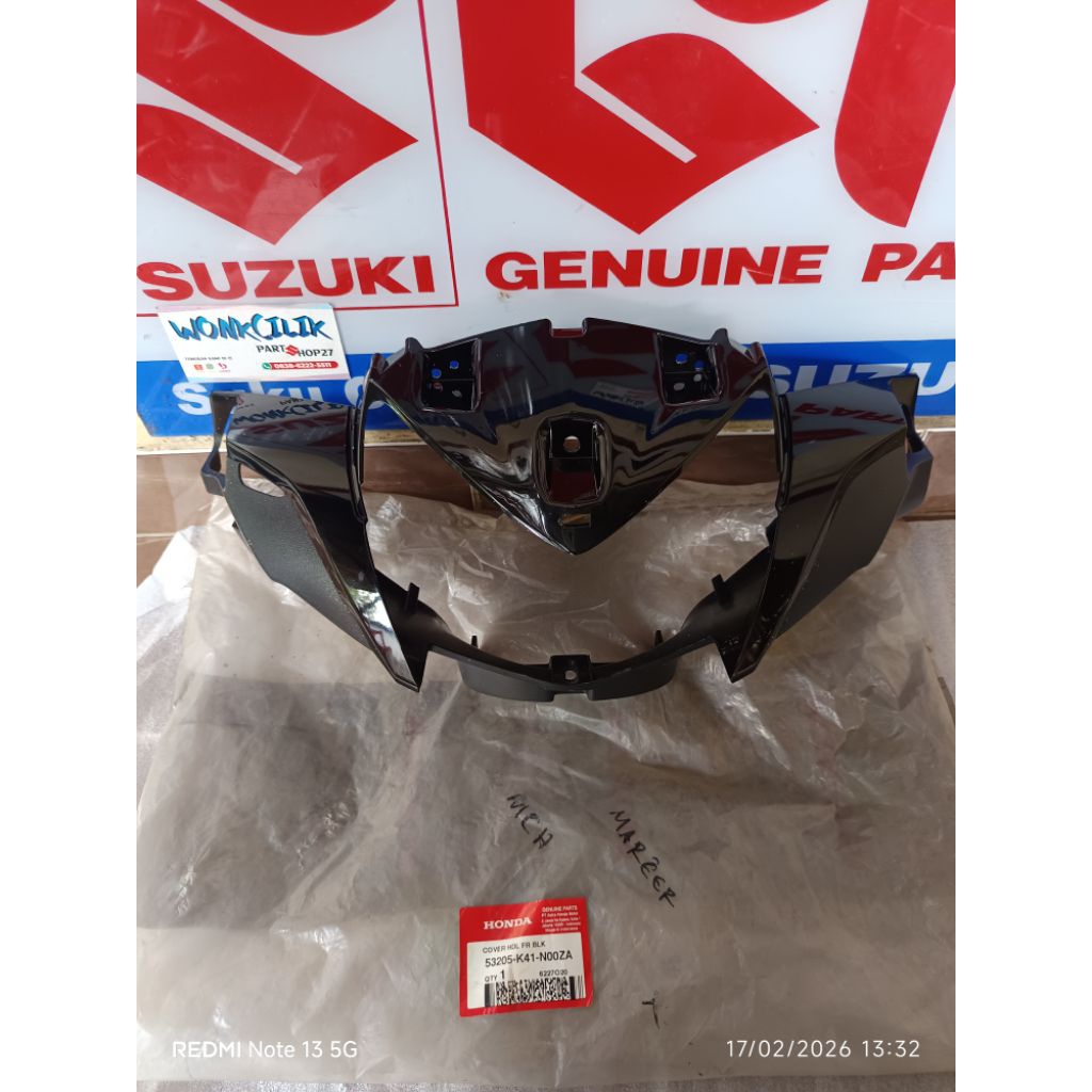 batok totok cover lampu depan honda supra x125 fi hitam original ahm