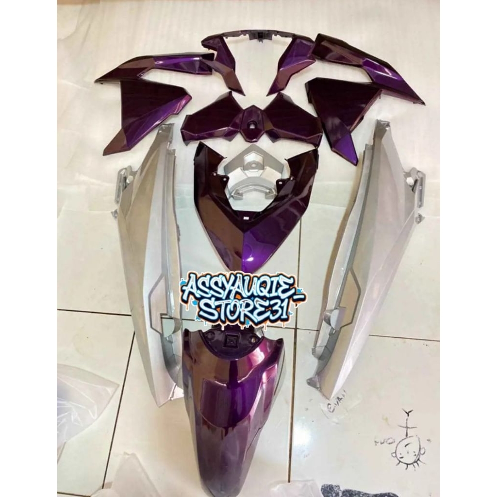 Full Body Halus Vario 125/150 LED Old Vietnam Style Custom Warna Ungu Purple Silver