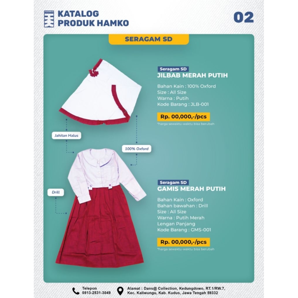 Set Gamis Merah Putih