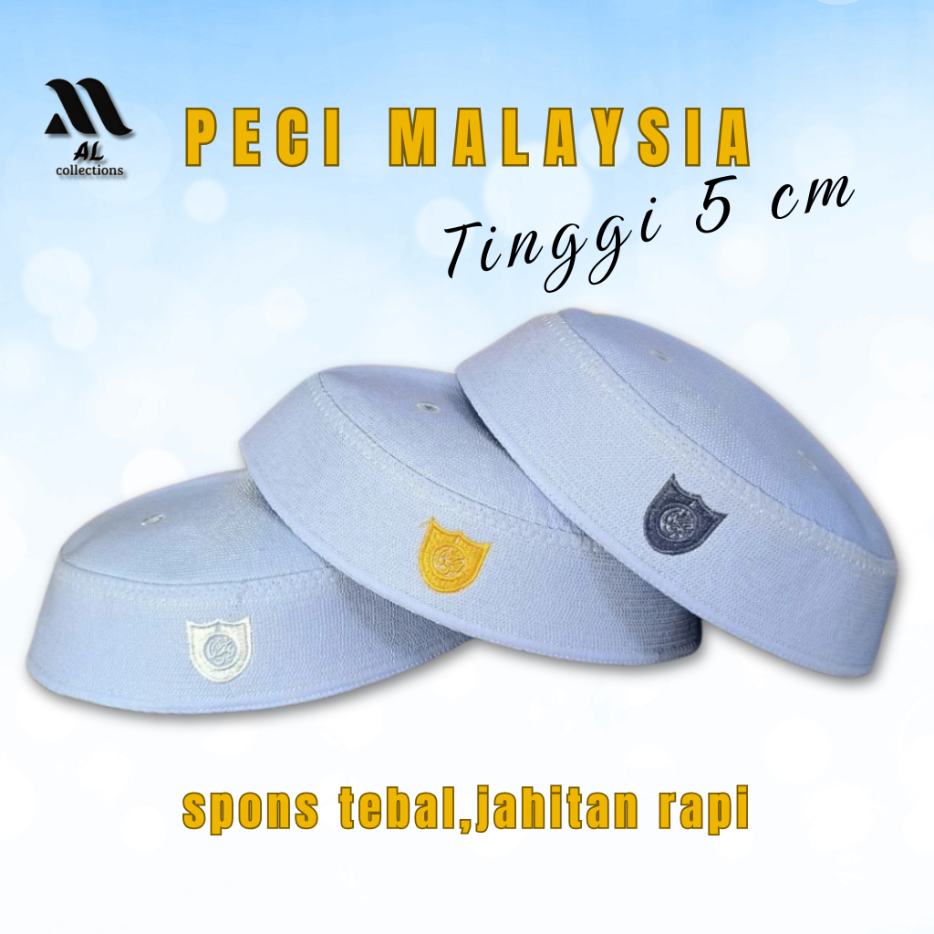peci songkok kopyah malaysia putih murah tinggi 5cm