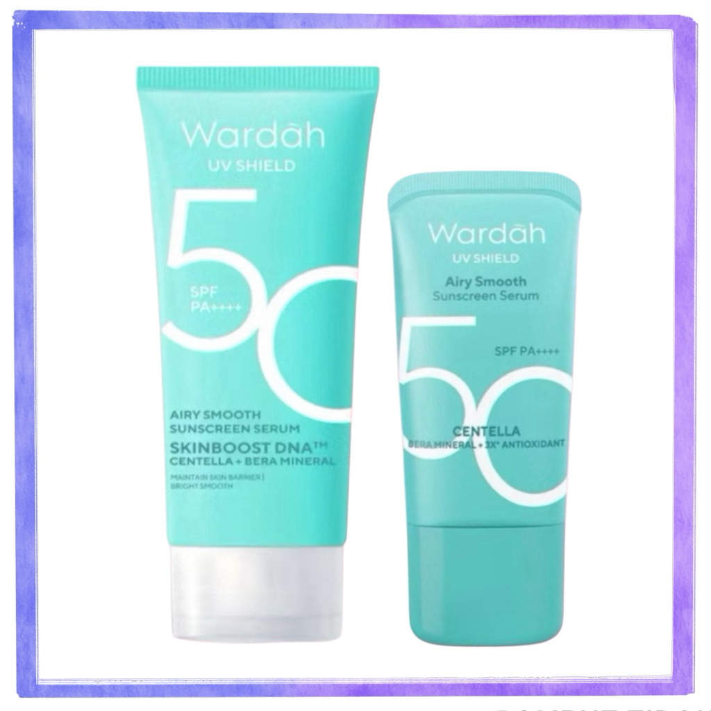 NEW PACKAGING Wardah UV Shield Airy Smooth Sunscreen Serum SPF 50 PA++++ 25ml 40ml Single, Twinpack,