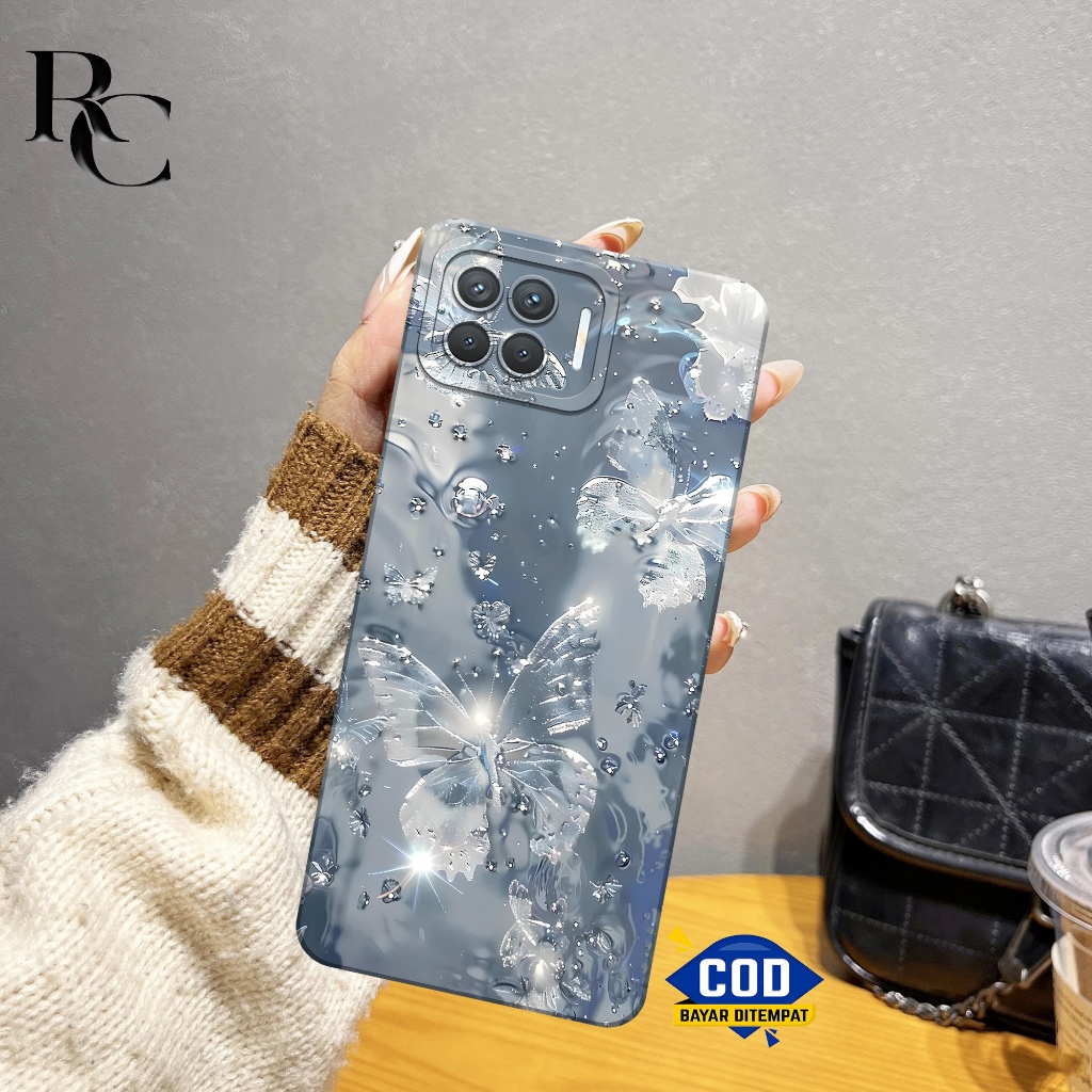 Case Oppo Reno 4F Fashion Motif Kupu-kupu Oppo Reno 4F Sofcase Oppo Reno 4F Casing Oppo Reno 4F Kesi
