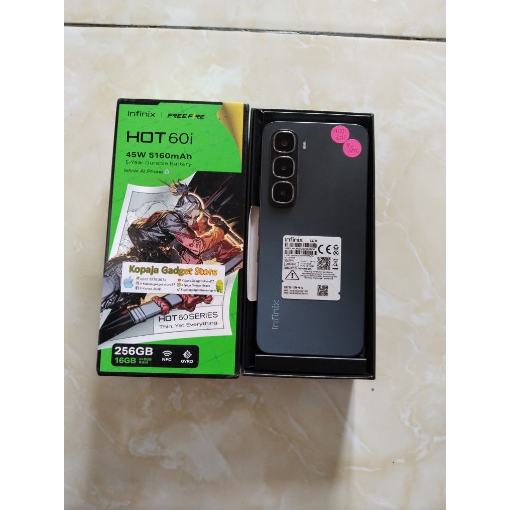Infinix Hot 60i 8/256 second fullset