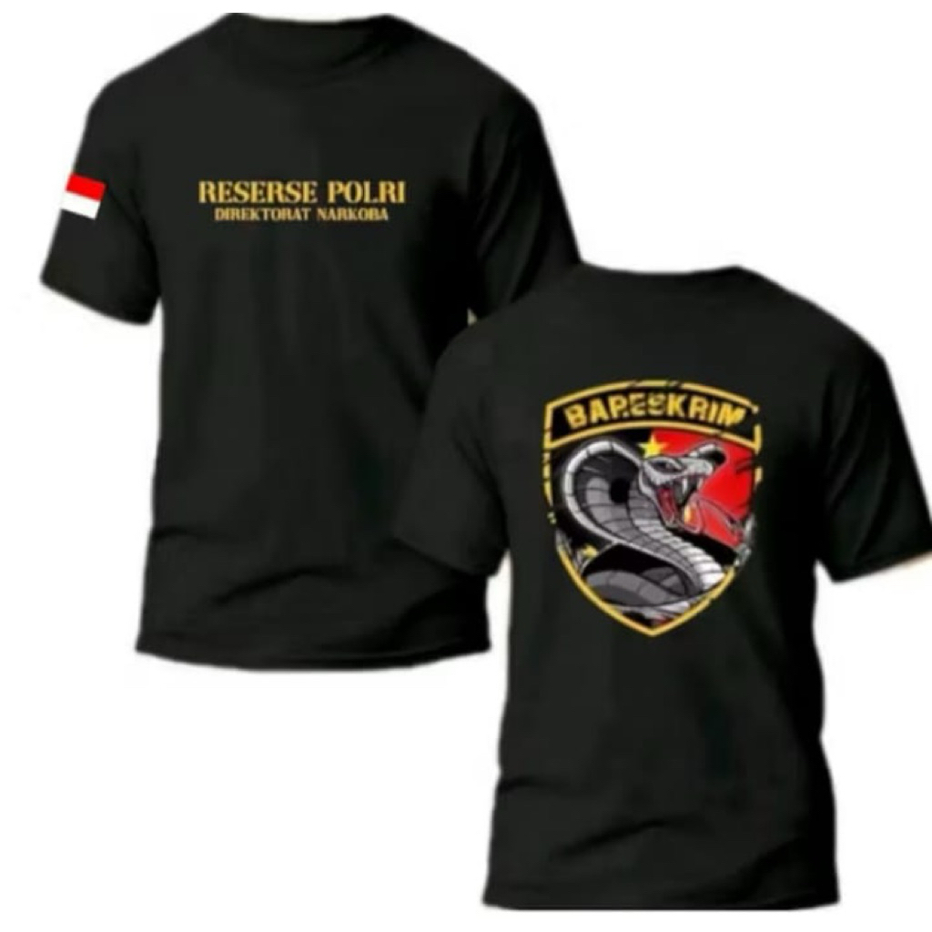 Kaos sablon bareskrim reserse narkoba dtfular t-shirt distro unisex bahan adem