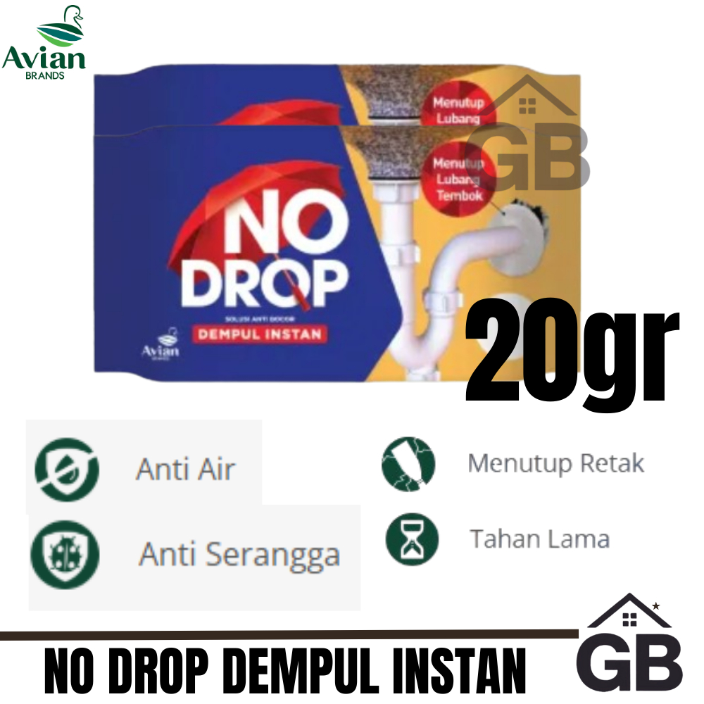 No Drop Dempul Instan 20 Gram // Dempul Tembok Sealent // No Drop Dempul Tembok Instan 20gr