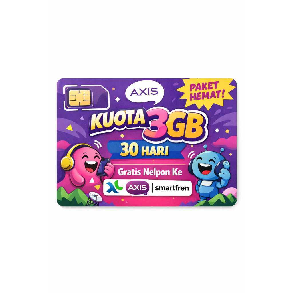 PROMO Kartu perdana Axis 3GB 30 Hari ON Siap Pakai