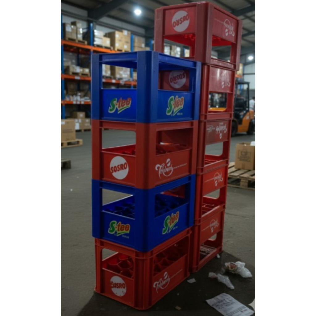 krat bekas teh botol sosro dll.