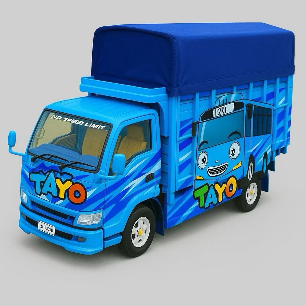 MAINAN ANAK MINIATUR TRUK OLENG LAMPU LED+TERPAL PENUTUP