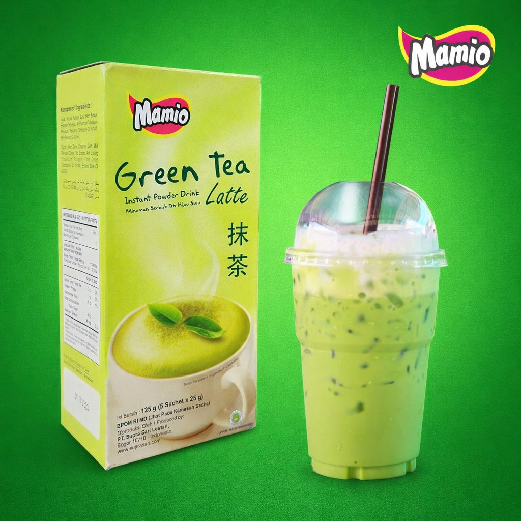 Mamio Green Tea Latte 125g Matcha Latte Powder Minuman Serbuk Teh Hijau Susu 5 Sachet
