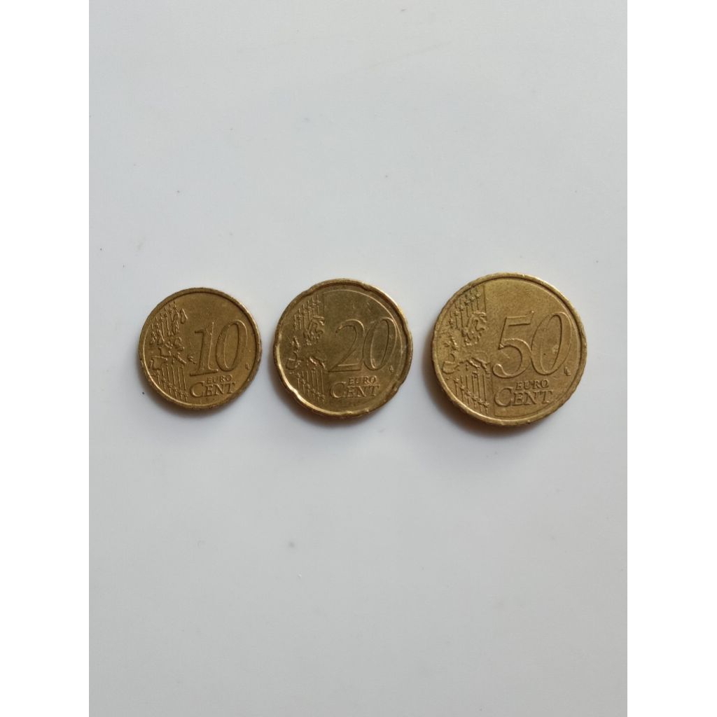 ( 1 set ) 3 keping uang koin asing cent euro