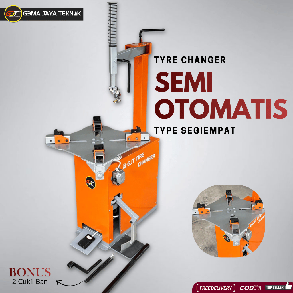 Tyre Changer Semi Otomatis Mesin Buka Pasang Ban Mobil Motor