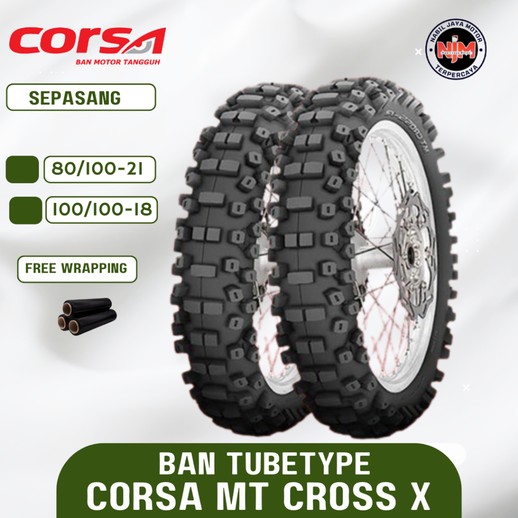 Paket Ban Corsa MT CROSS 80/100-21 Dan 100/100-18 Untuk Motor Cross Ring 21 dan 18 KLX CRF