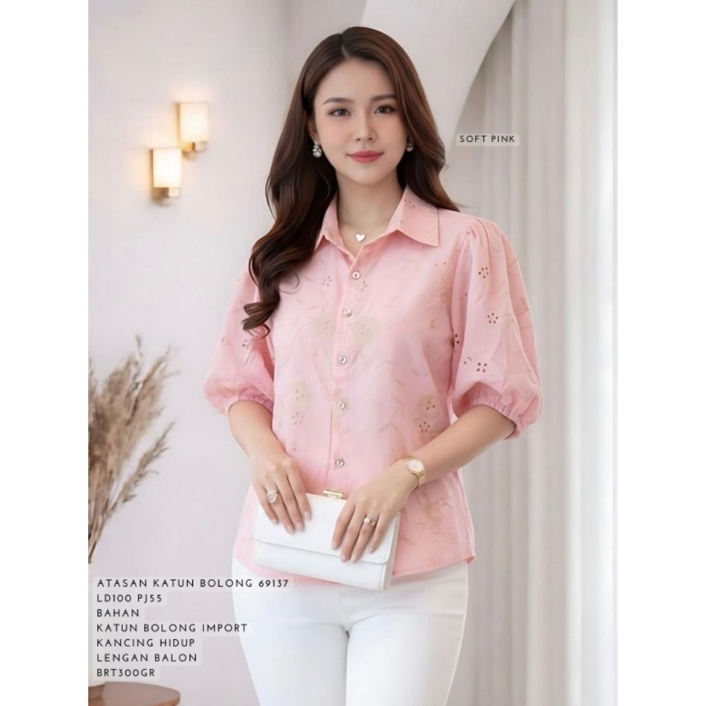 KEMEJA BLUS ATASAN KATUN BOLONG BANGKOK 69137
