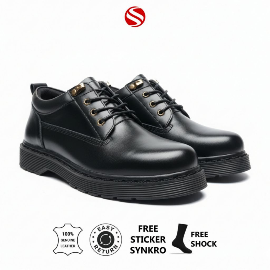 39-44 Synkro Buana - Sepatu Pria Kasual Formal Kulit Sapi Asli Original