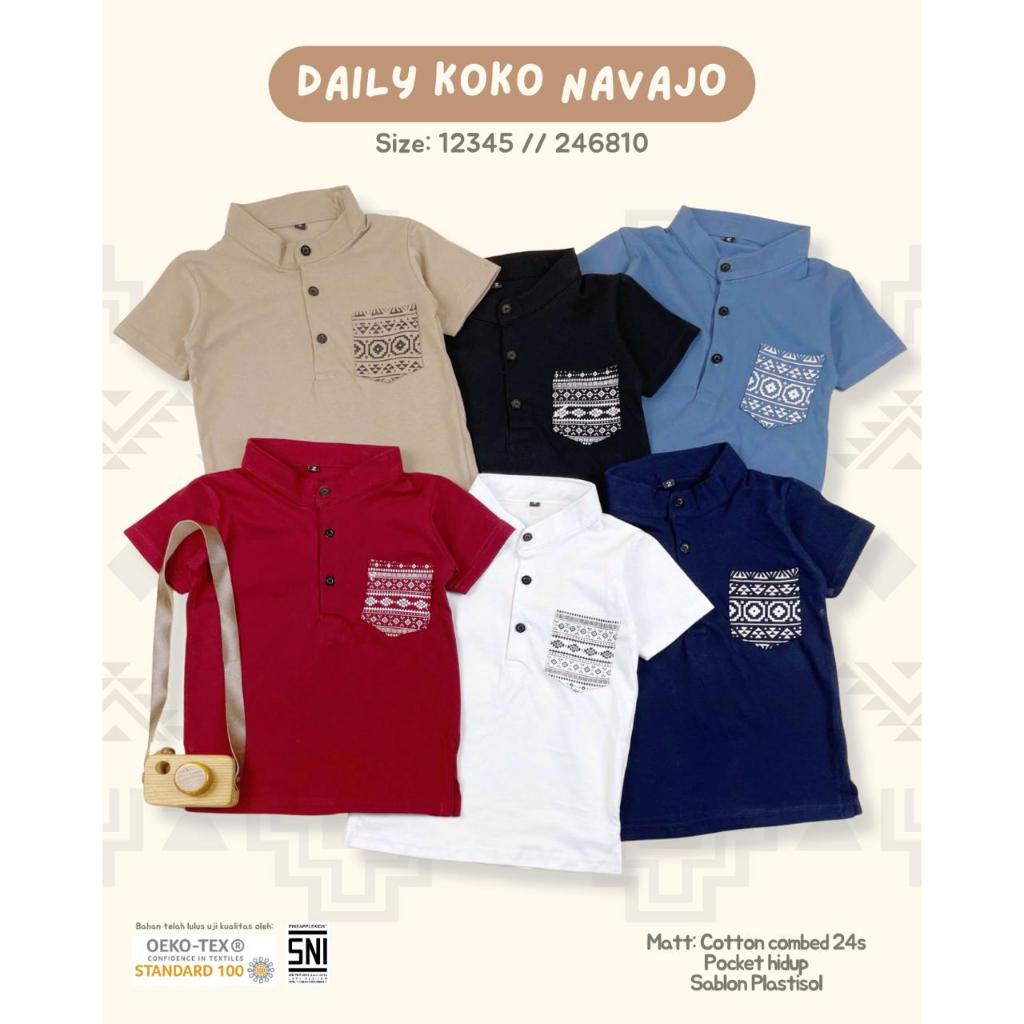 Atasan Daily Koko Navajo / Baju Koko Anak 2-8 Tahun - Pineapple Kids