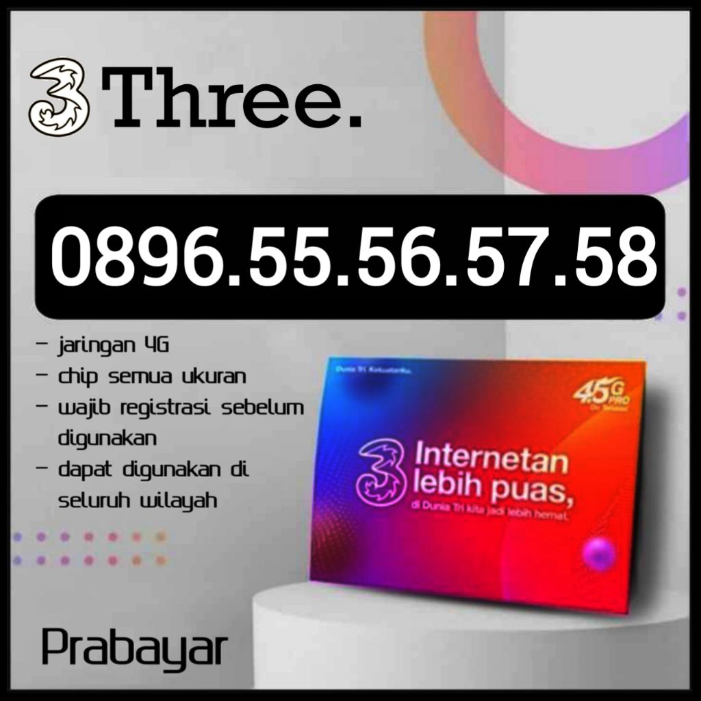Nomor Cantik Tri Three 3 Prabayar Dari Indosat Seri Langka Super Hoki Maju Mapan 55 56 5758