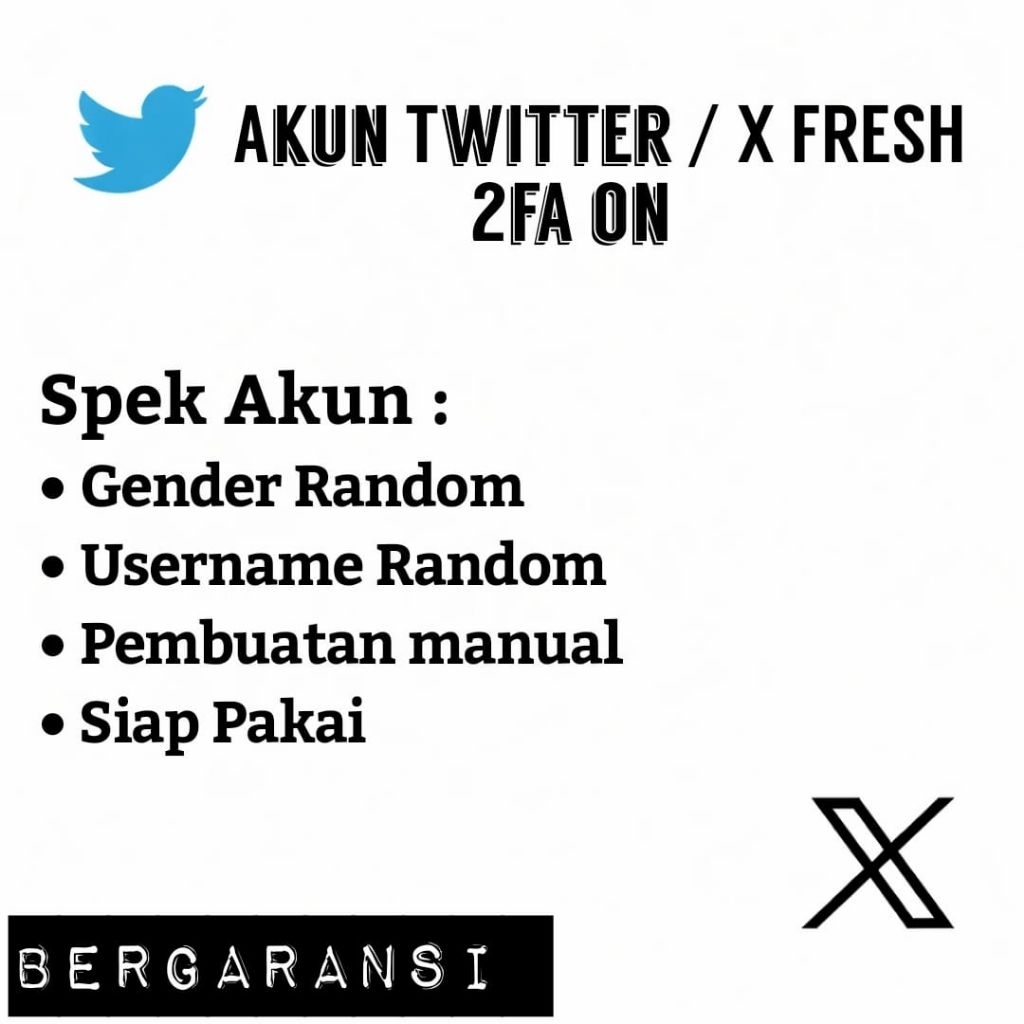 Akun Twitter / X Fresh 2FA ON
