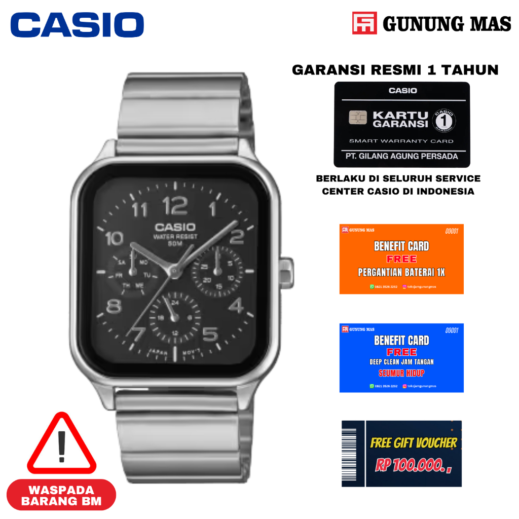 Jam Tangan Casio Pria MTP-M306D-1AV Original 100%