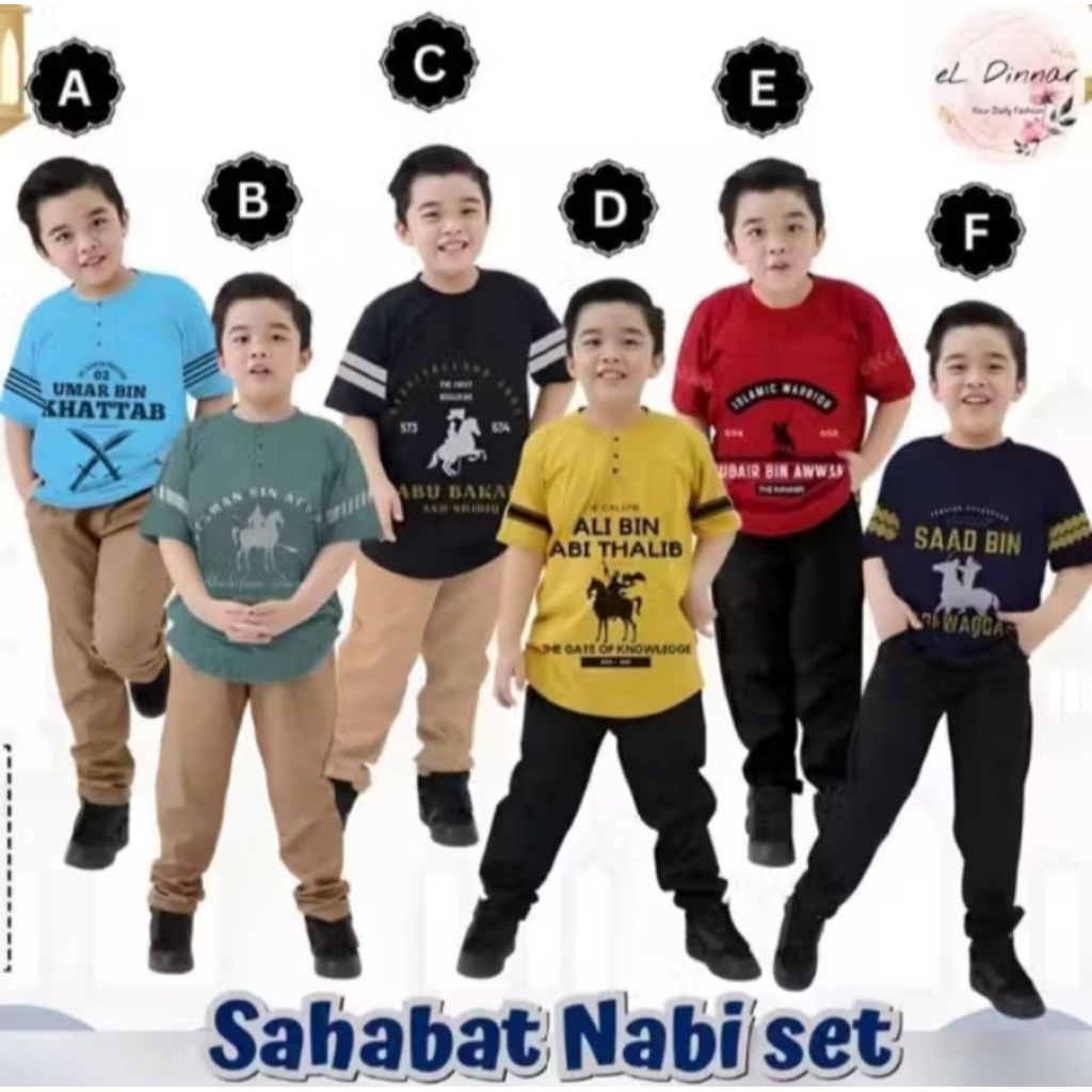 Set Kurta Sahabat Nabi Anak 4-12 Tahun/ Setelan Kaos Anak Chinos/ Setelan Anak Sahabat Nabi/ Set Kur