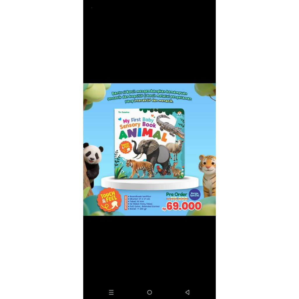 MY FIRST BABY SENSOR BOOK ANIMAL