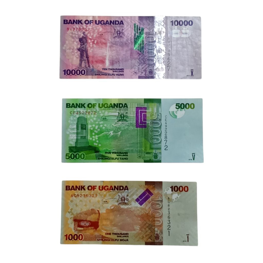 Uang Uganda pecahan 1000,5000 dan 10000 shillings, Gress