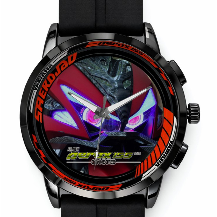 Jam Tangan Pria Sporty Aerox 155 – Desain Motor Racing | Jam Tangan Yamaha aerox Headlamp| Jam Tanga
