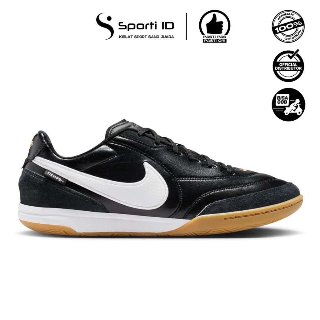 Sepatu Futsal Nike Tiempo Streetgato IC - Black White HQ7017-010 Original