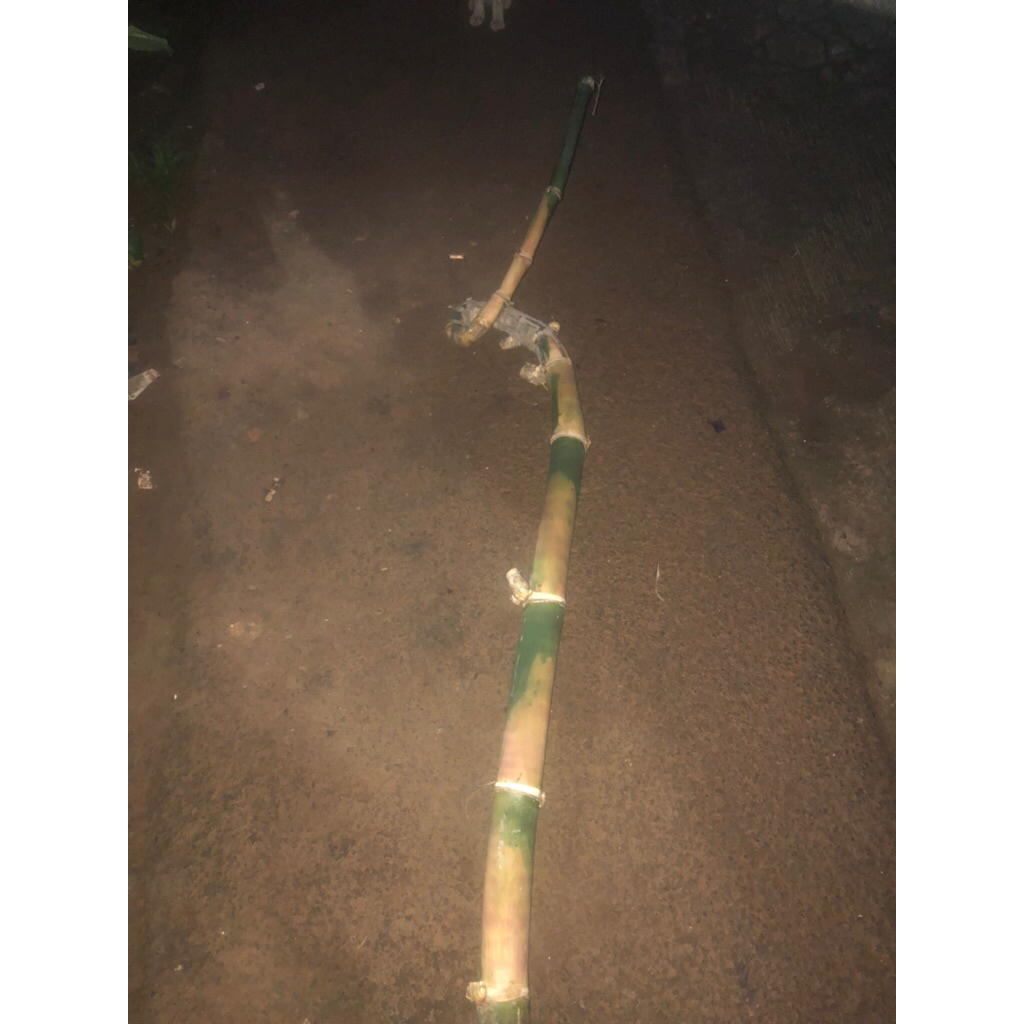 hiasan tongkat bambu unik melingkar