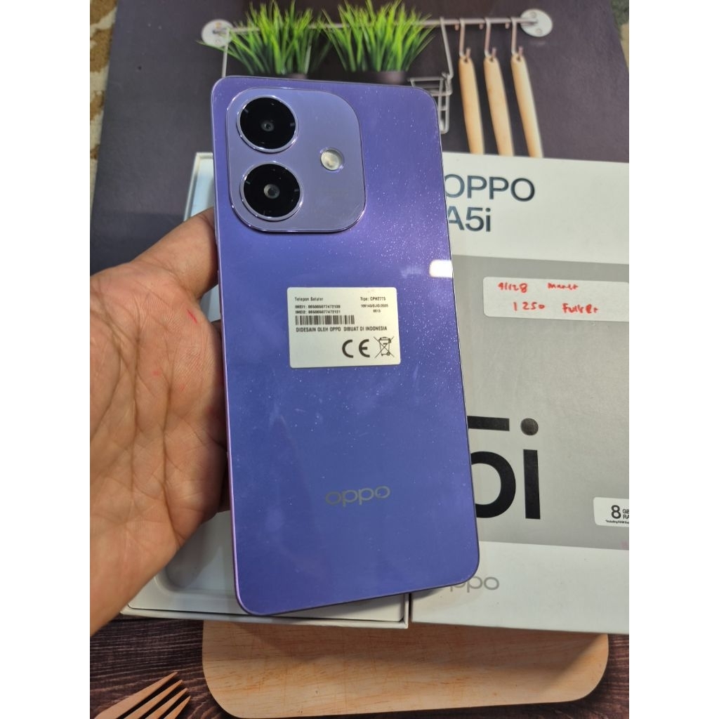 Oppo A5i Ram 4Gb Rom 128Gb Fullset Bekas Garansi Resmi cek Deskripsi