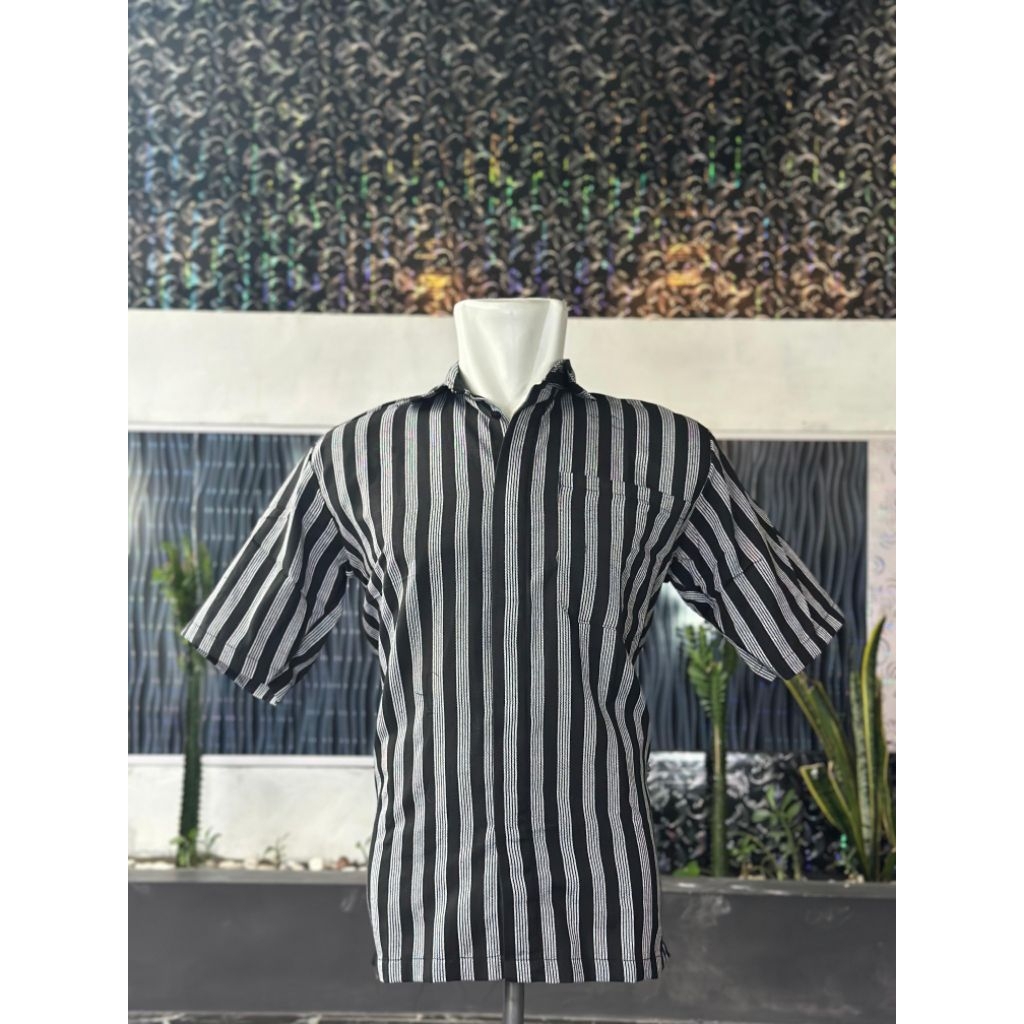 KEMEJA BATIK LURIK PRIA DEWASA LENGAN PENDEK