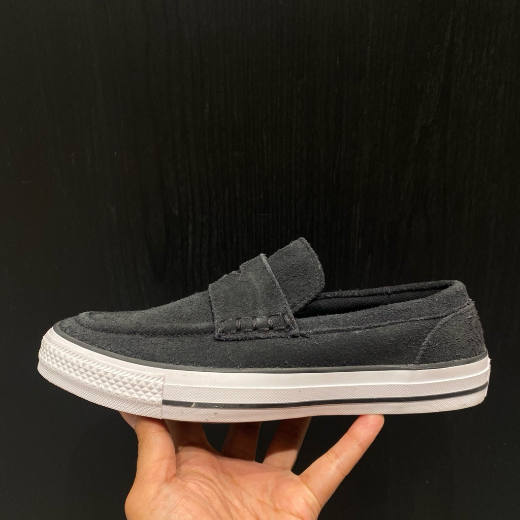 Converse Ct As Loafer Slip On Suede Black White A15022C